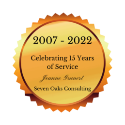 gold seal with 2007 - 2022 and Celebrating 15 years of service written on it