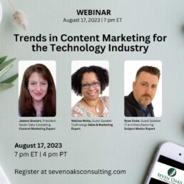 ad for webinar showing speakers and information